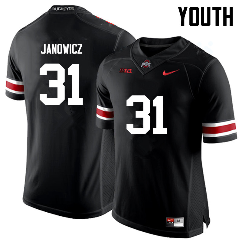 Youth Ohio State Buckeyes #31 Vic Janowicz College Football Jerseys Game-Black